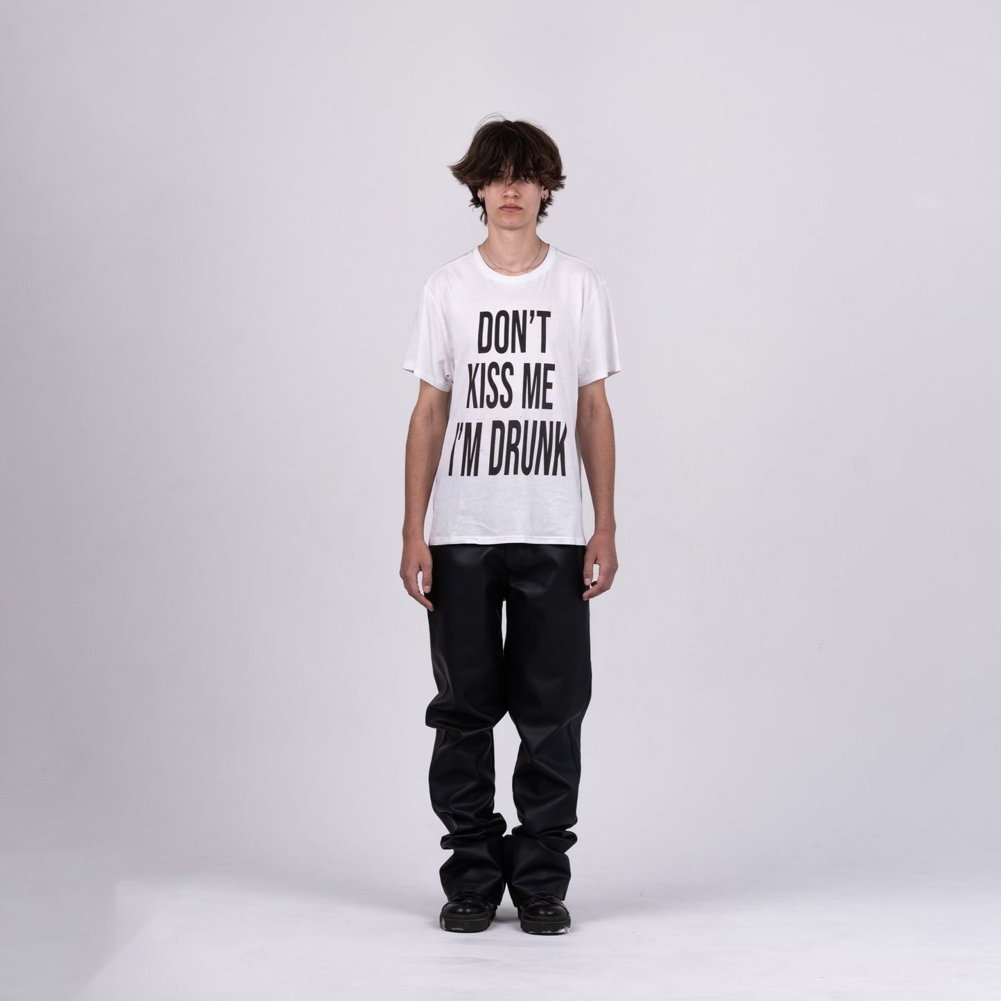 “Don’t Kiss Me Im Drunk” T shirt in White